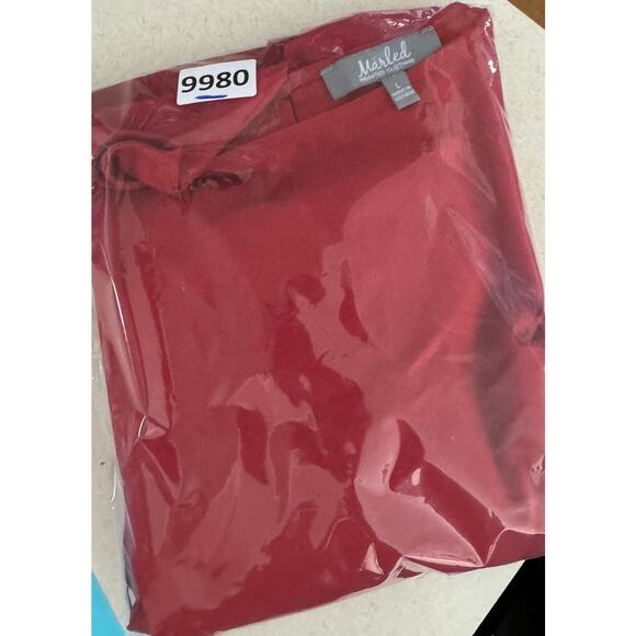 Marled Reunited Clothing Large Red Blouse Cotton Polyester Spandex - Picture 7 of 7